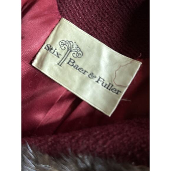 VTG Stix Baer & Fuller St. Louis Women’s Coat Fur Collar Check Measurement READ - Picture 5 of 9